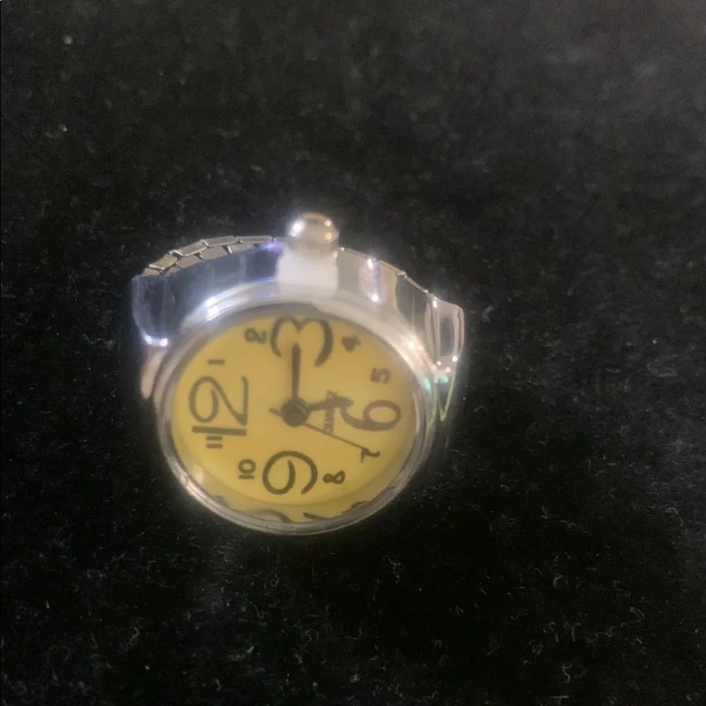 Silver and Yellow Wearable Watch